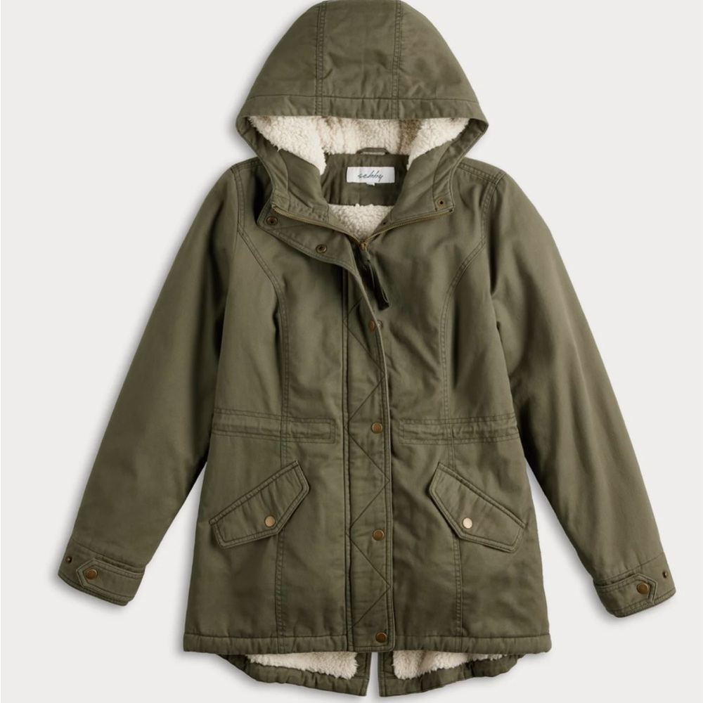 Sebby faux Sherpa lined utility style jacket